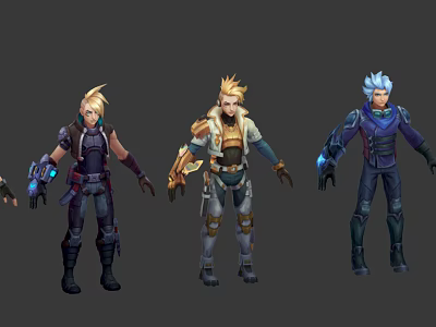 Game and Movie Sci Fi Characters With Different Outfits and Hair Styles 3d model