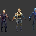 Game and Movie Sci Fi Characters With Different Outfits and Hair Styles