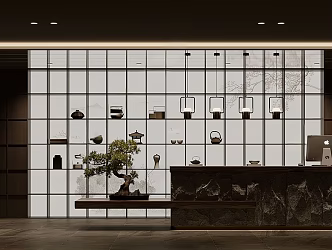 New Chinese Bath Center Front Desk 3d model