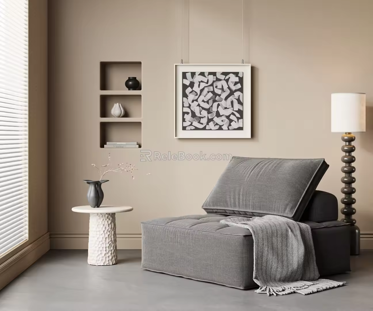 Modern Single Sofa Casual Sofa Modular Sofa Tofu Block Sofa 3d model