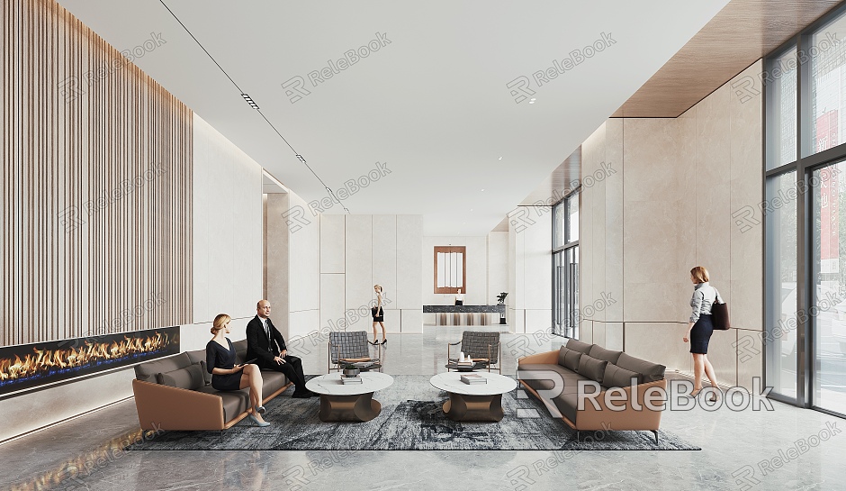 Modern Hall Corporate Lobby model