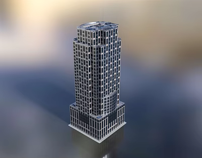 Modern High Rise Office Building With Glass Windows And Contemporary Architectural Design 3d model