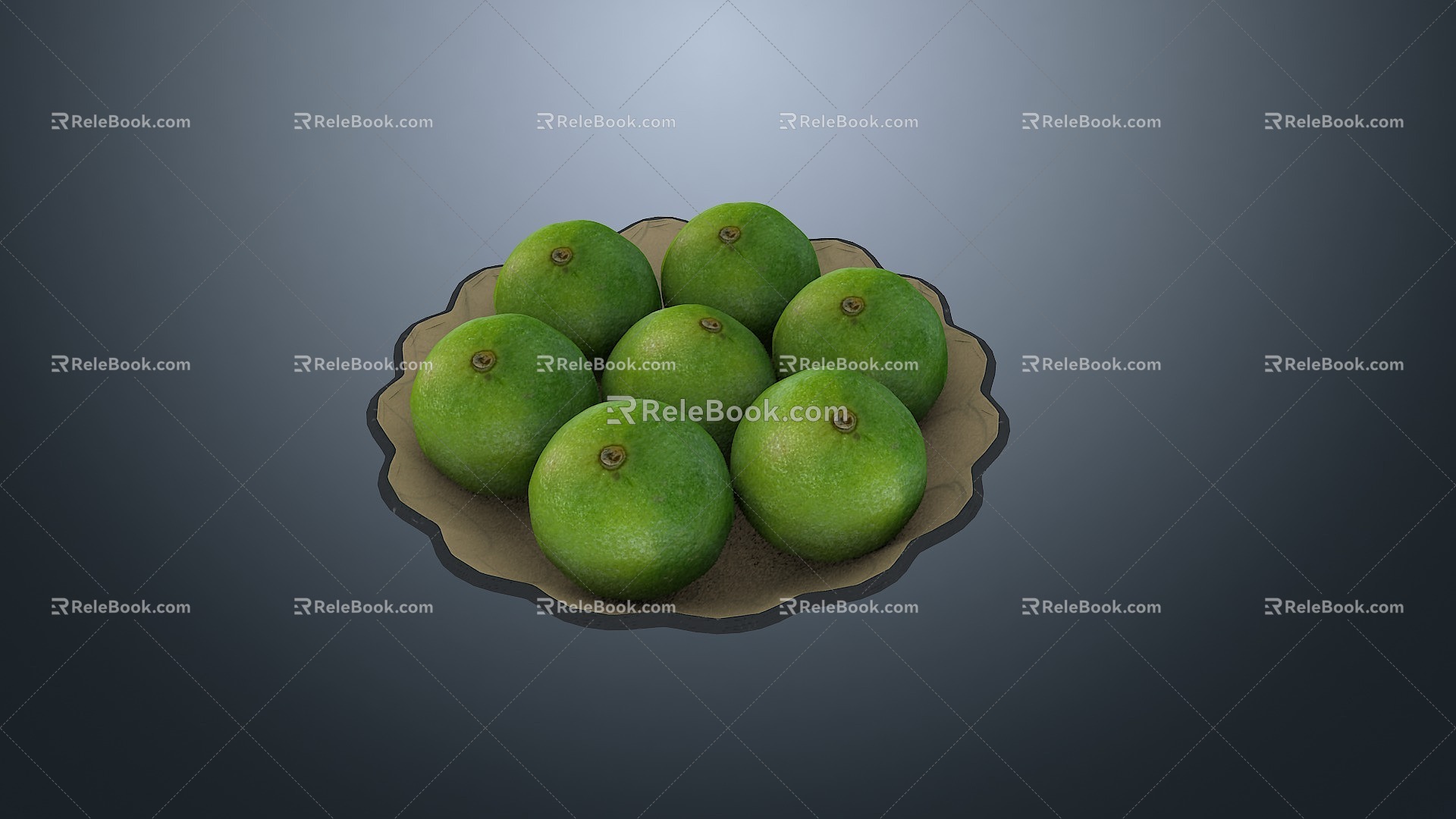 Modern Green Orange Emperor Orange Fruit Orange Orange Fruit Plate 3d model