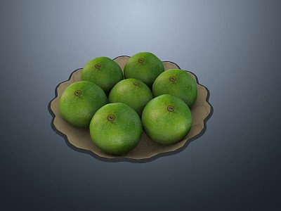 Modern Green Orange Emperor Orange Fruit Orange Fruit Plate 3d model