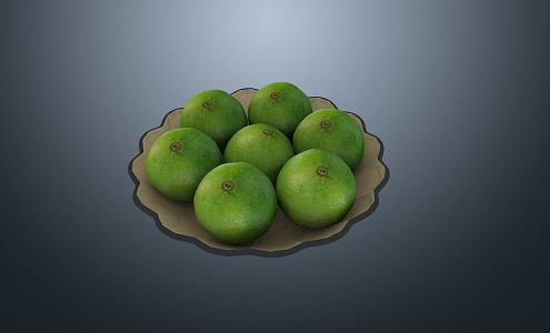 Modern Green Orange Emperor Orange Fruit Orange Fruit Plate 3d model