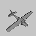 Modern Small Passenger Plane With White Wings Green Fuselage And Single Propeller
