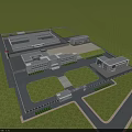 Aerial View Planning of Modern Building Complex With Green Spaces And Road Layout