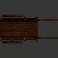 Traditional Wooden Cart With Spoked Wheels And Railed Sides Structure Design