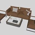 Modern Leather Sofa And Coffee Table Set With Armchairs And Marble Top