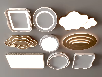 Modern Ceiling Lights with Various Shapes and Decorative Designs for Home 3d model