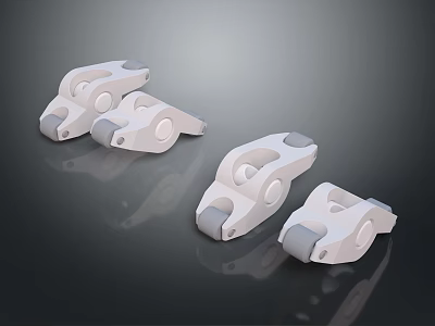 Modern White Furniture Casters With Rolling Wheels And Connecting Structure 3d model