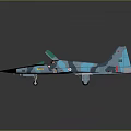 Blue Green Camouflage Fighter Jet Model With Detailed Cockpit And Landing Gear