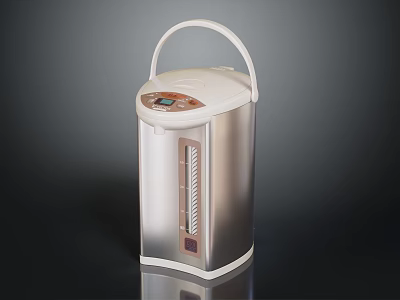 Modern Electric Water Boiler With White And Silver Design Handle Digital Display Water Level Indicator 3d model