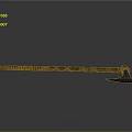 Traditional Decorative Axe With Red Patterned Handle And Dark Colored Head
