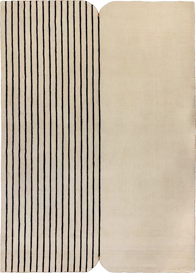 Stylish Modern Striped Rug With Black And White Patterns For Home Decor 3d model