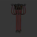3D Sci fi Mechanical Creature With Red Tentacles And Octopus Like Structure