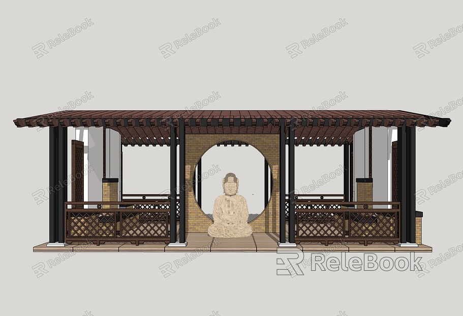 New Chinese Pavilion Zen Pavilion model