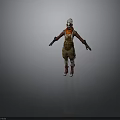 3D Fantasy Character With White Hair Orange Scarf Brown Outfit And Red Boots