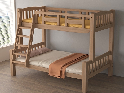 Modern Bed High and Low Bed Modern Bed High and Low Bed Bunk Bed Bunk Bed 3d model