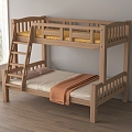 Modern Bed High and Low Bed Modern Bed High and Low Bed Bunk Bed Bunk Bed 3d model