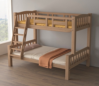 Modern Bed High and Low Bed Modern Bed High and Low Bed Bunk Bed Bunk Bed 3d model