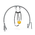 Kids Play Area Arched Frame Swing With Yellow Seat And Safety Harness