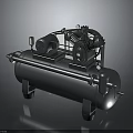 Industrial Air Compressor With Metal Tank Motor Piston And Mechanical Components