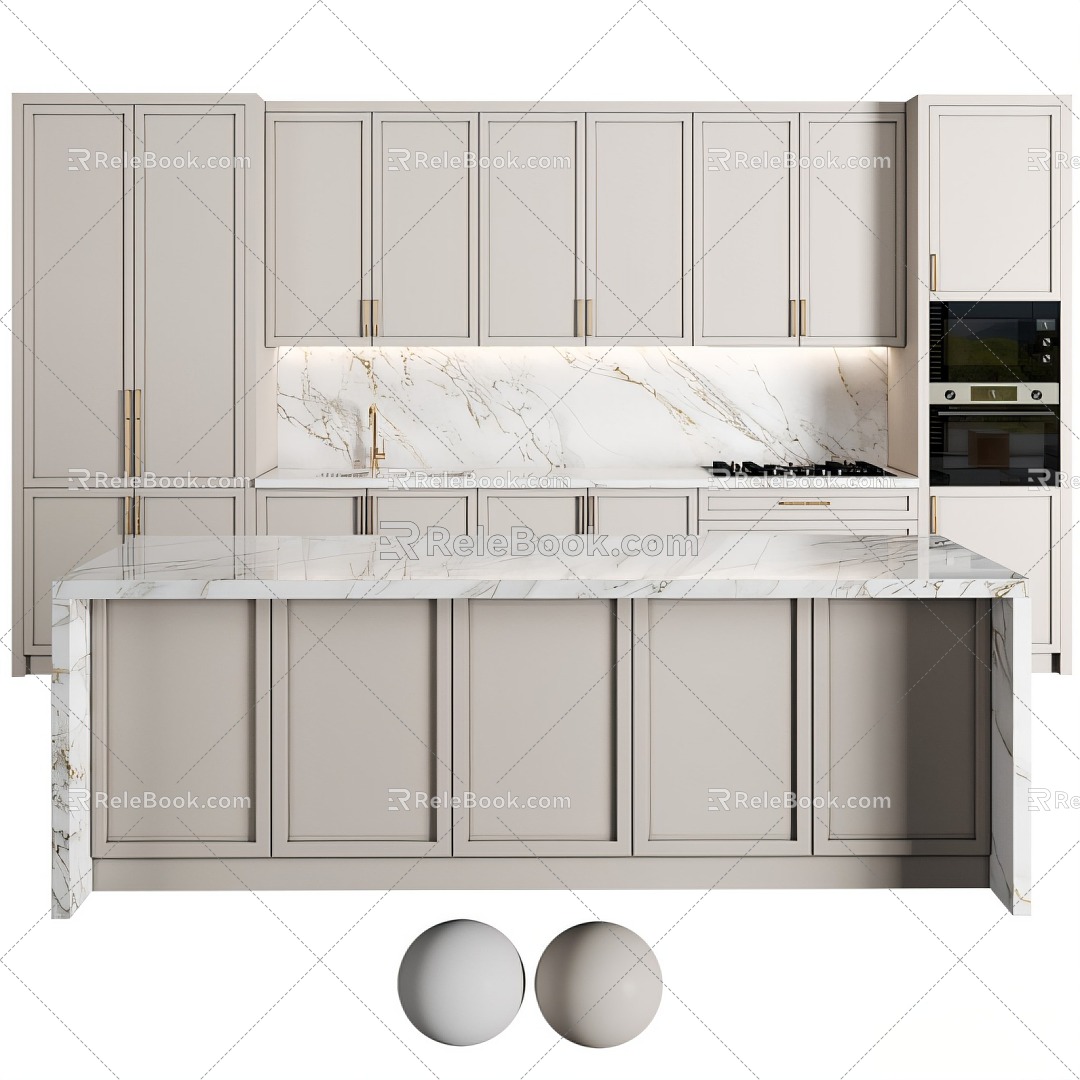 French Cabinet Island West Kitchen model