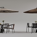 Outdoor tables and chairs umbrellas 3d model