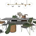 Light Luxury Dining Table and Chair Combination Simple Dining Table and Chair Combination Dining Table and Chair 3d model