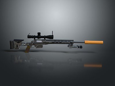 Sniper rifle sight sniper rifle sci-fi sniper rifle semi-automatic rifle combat rifle 3d model