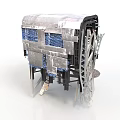 Industrial Structural Component With Metal Frame Mesh Panels And Support Legs