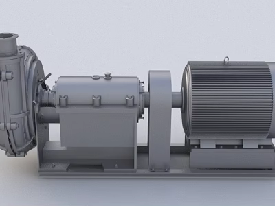 Heavy Duty Industrial Pump Motor Unit Assembly with Steel Base Frame 3d model