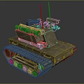 Military Tactical Armored Vehicle With Tracks Antennas And Missile Launchers