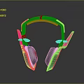 Gaming Headphones With Black Body Pink Accents Modern Design Reflective Finish Dark Background