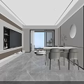 Modern living and dining room