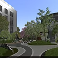 Elegant New Chinese Style Residential Garden Landscape With Lush Greenery Artistic Stones And Smooth Paths