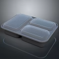 Three Compartment Food Storage Container With Secure Lid For Meal Organization