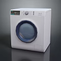 White Washing Machine With Round Viewing Window And Computerized Control Panel 3d model