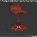 Modern Black Bar Stool With Adjustable Height And Silver Metal Petal Shaped Base