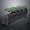 Tactical Firearm Accessory Featuring Ergonomic Green Grip And Ventilated Metal Structure