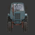 Old Blue Vintage Tractor With Large Wheels Classic Design And Retro Appearance