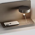 Modern Minimalist Smartphone Charging Stand With Metal Design And Round Lamp