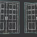 White Double Hinged Doors With Glass Panes And Panels In Open Closed States