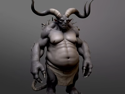 Ogre Monster with Horns 3d model