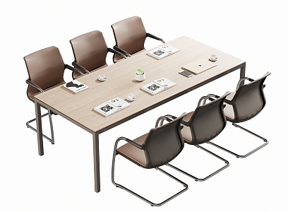 Modern Meeting Table and Chair Office Desk and Chair 3d model