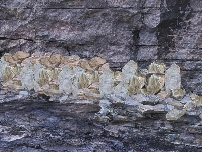 Natural Rockery Stones With Unique Texture And Earthy Tones For Garden Decoration 3d model