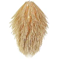 Bohemian Style Golden Pendant Lights with Feather Like Natural Fiber Design