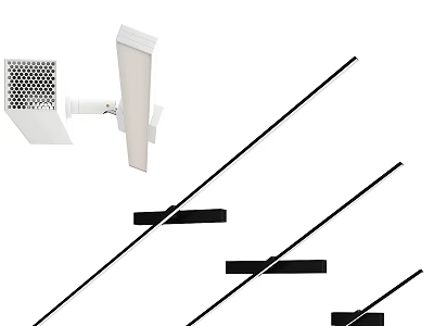 Modern Minimalist White Ceiling Light With Black Slim Strips And Sleek Design 3d model