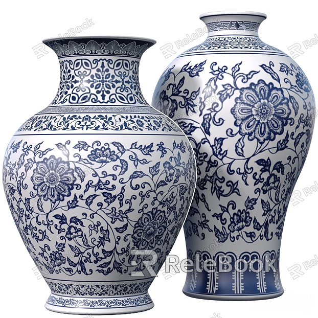 New Chinese-style Ceramic Porcelain Vessel and Utensil Blue and White Porcelain model